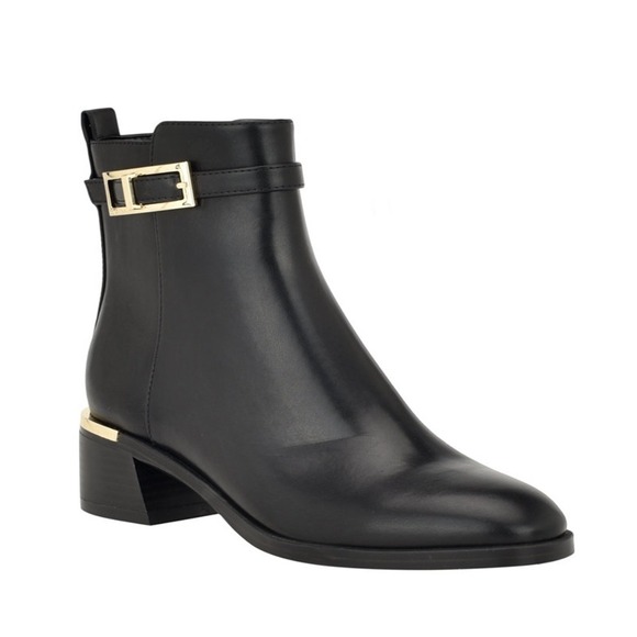 Calvin Klein Shoes - NEW! Calvin Klein Wms Jallis Block Heel Dress Booties Black & Gold Trim 7M $119